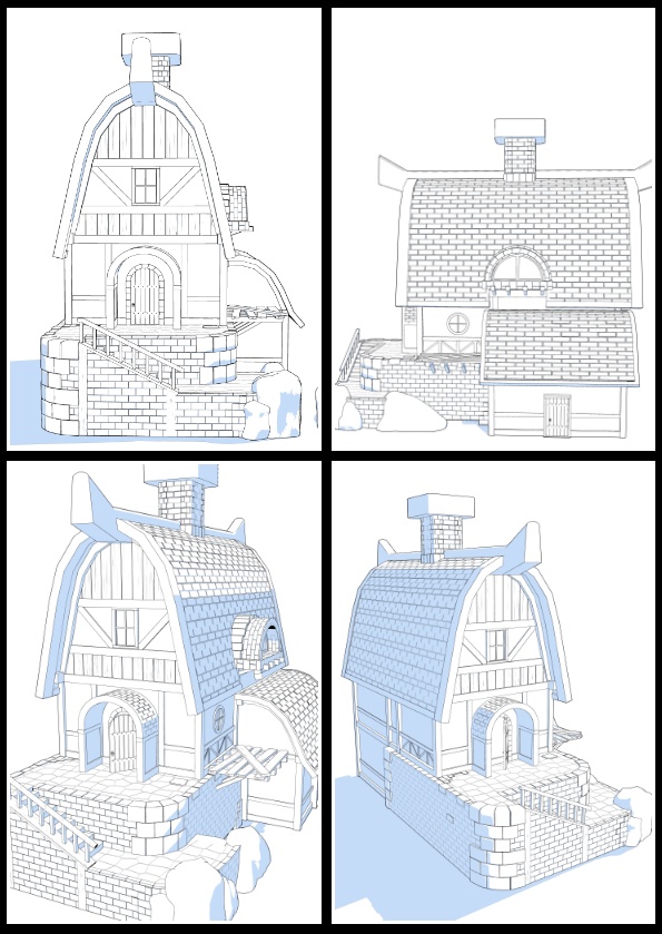 3Dファンタジー風民家03~06