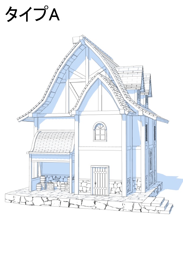 3Dファンタジー風民家03~06