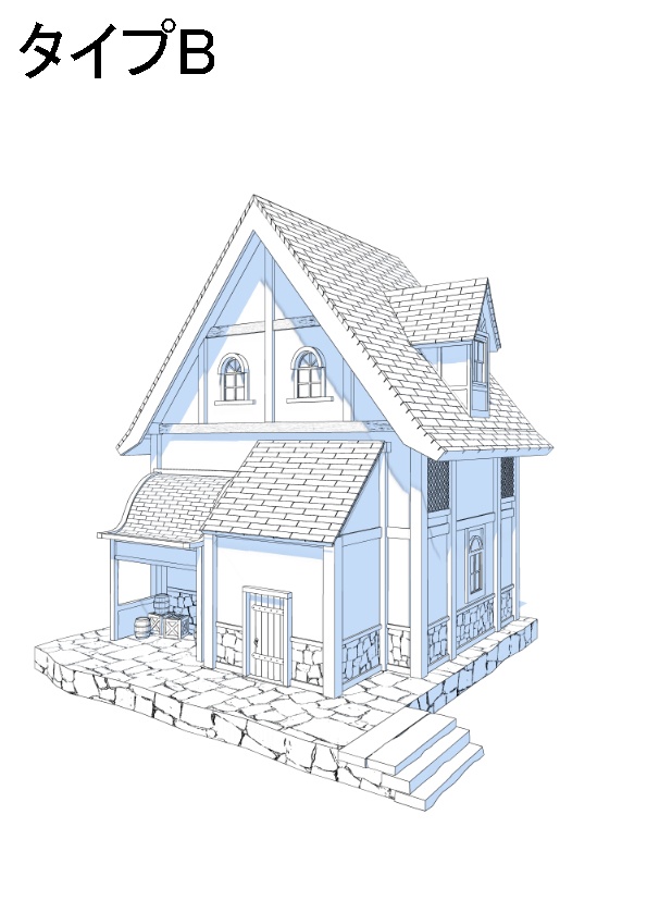 3Dファンタジー風民家03~06