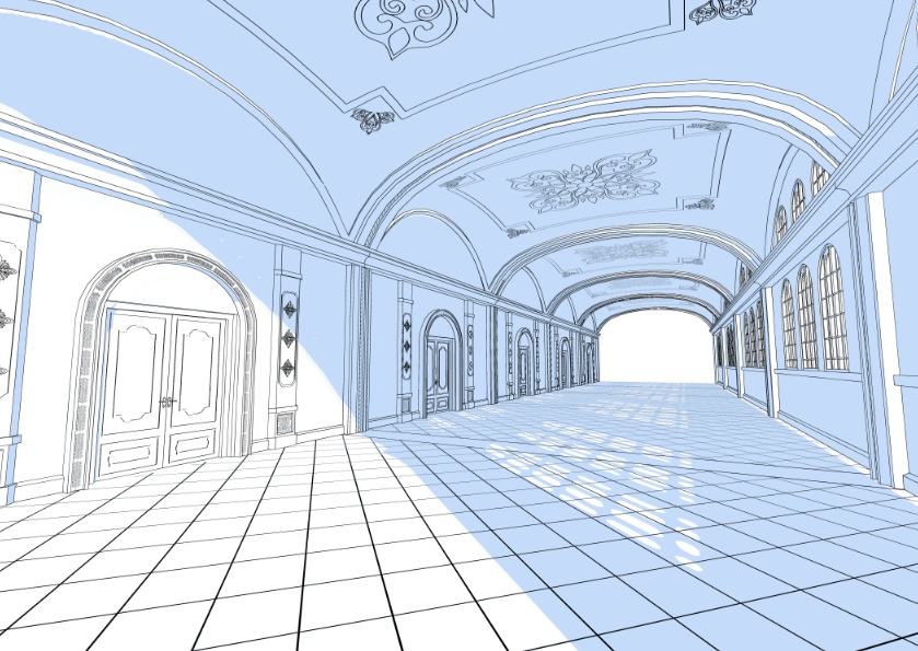 3Dファンタジー風宮殿客間
