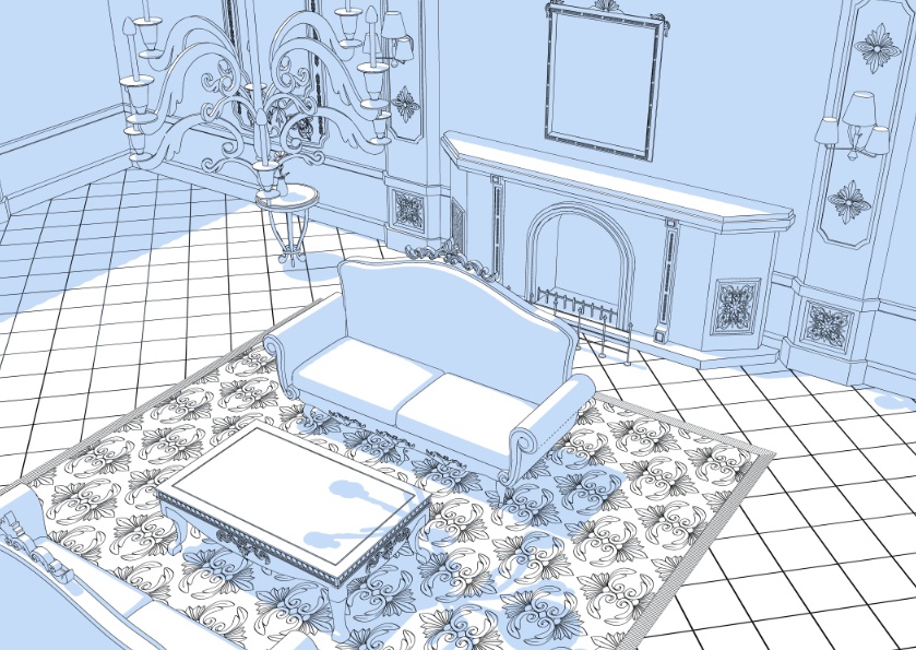 3Dファンタジー風執務室