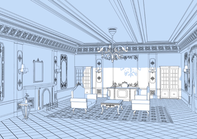 3Dファンタジー風執務室