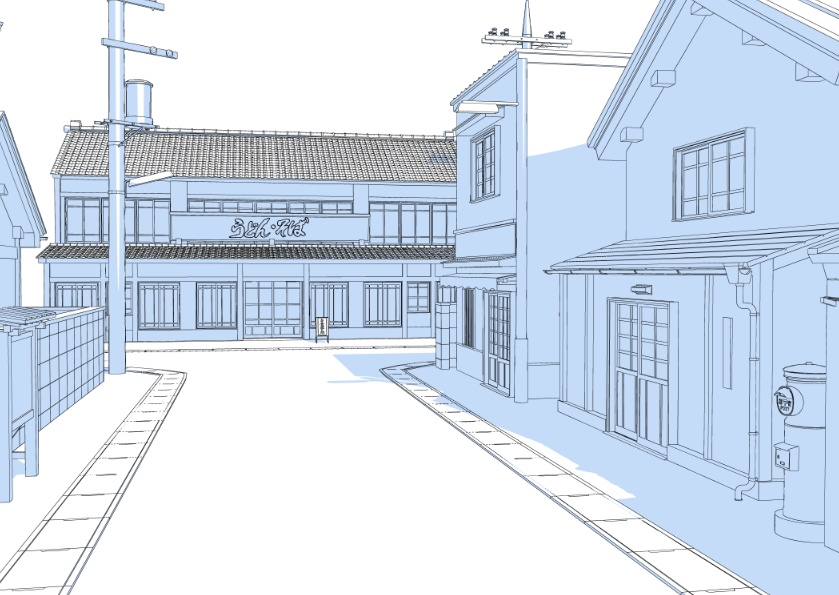 3Dレトロな住宅街