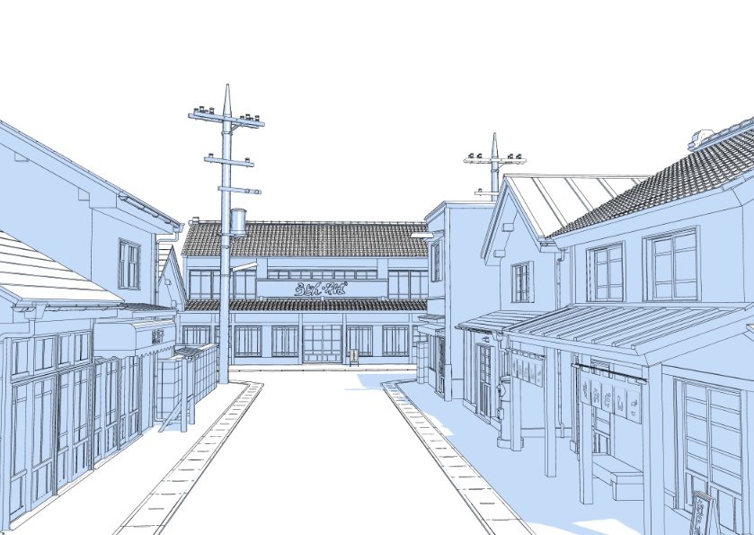 3Dレトロな住宅街