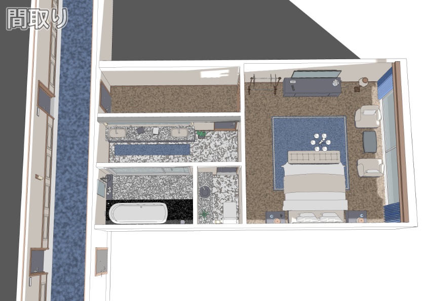 3Dホテルルーム