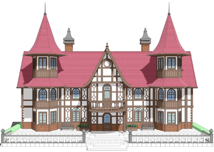 3Dファンタジー風民家民家8~10