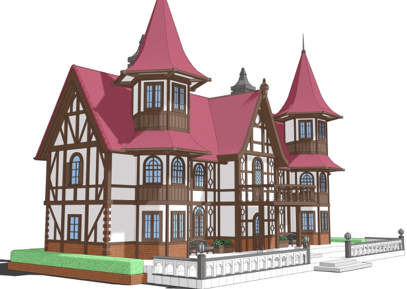 3Dファンタジー風民家民家8~10