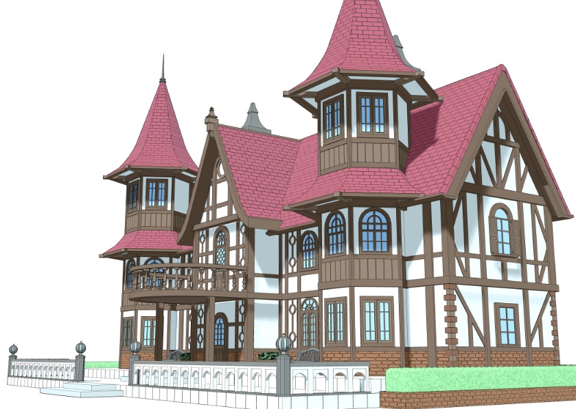 3Dファンタジー風民家民家8~10