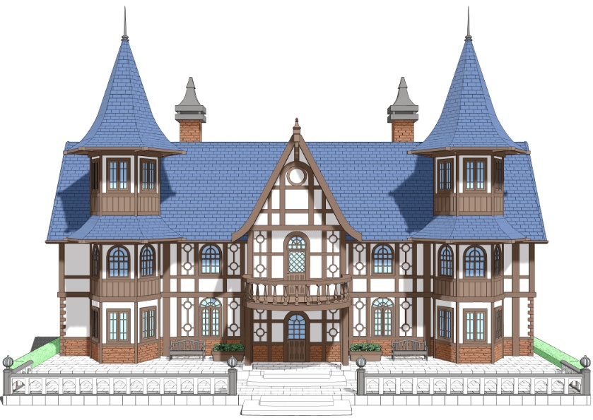 3Dファンタジー風民家民家8~10