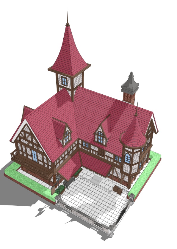 3Dファンタジー風民家民家8~10