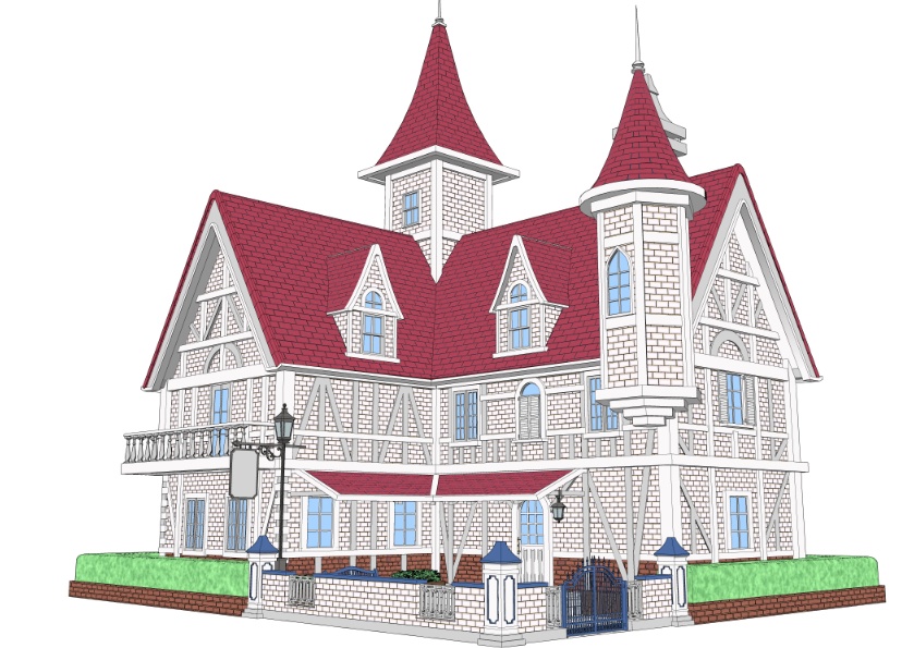 3Dファンタジー風民家民家8~10