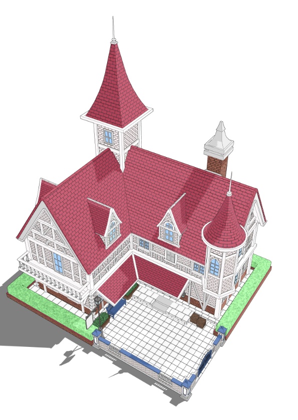 3Dファンタジー風民家民家8~10