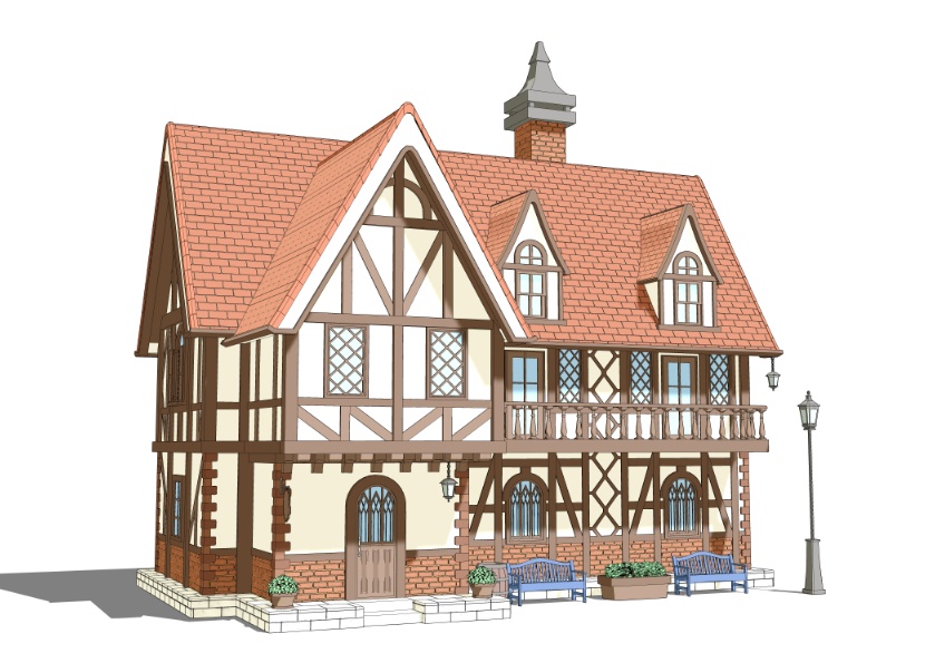 3Dファンタジー風民家民家8~10