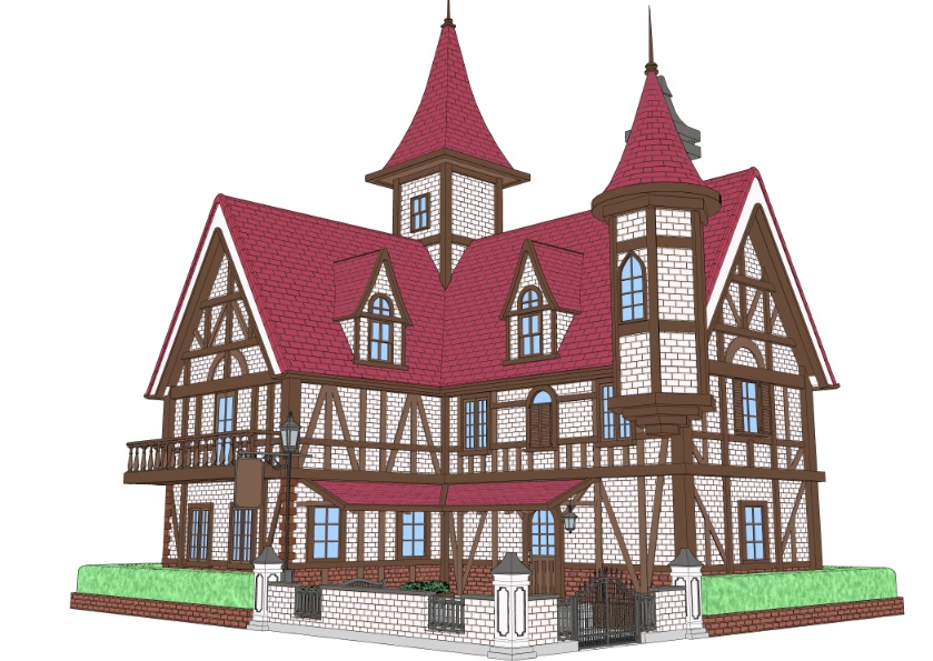 3Dファンタジー風民家民家8~10