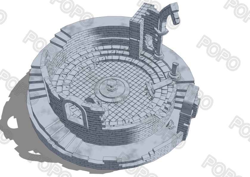 3Dファンタジー風壊れた城壁01~02