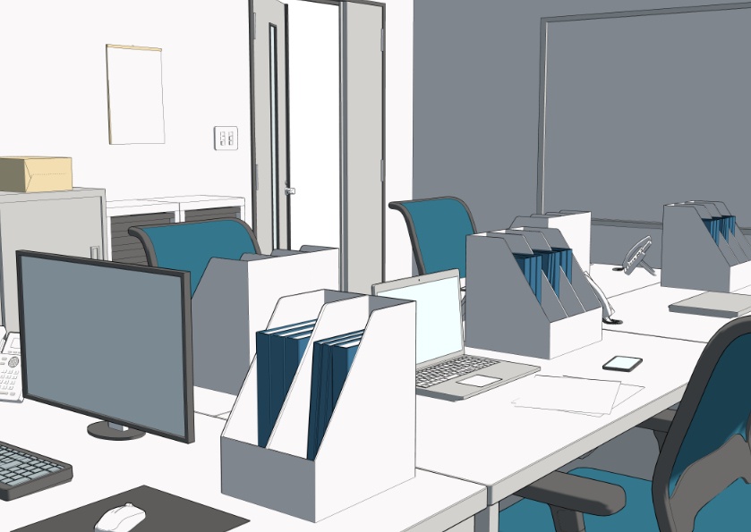 3D小規模オフィス