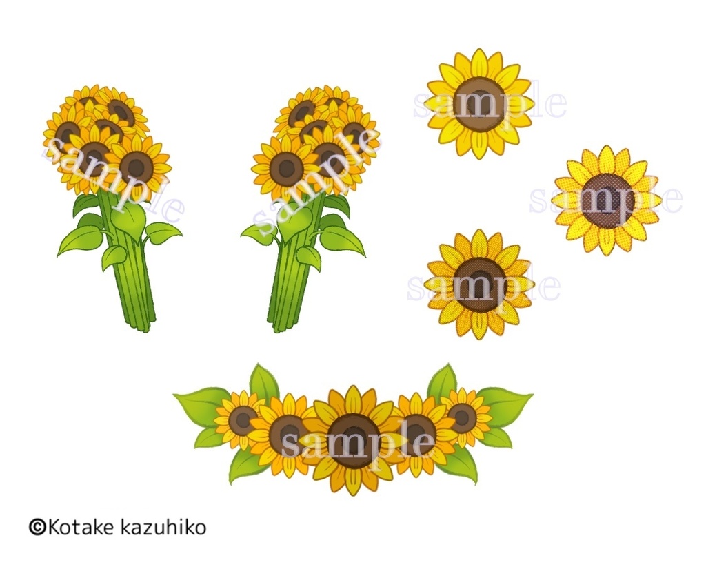 朝顔&向日葵素材