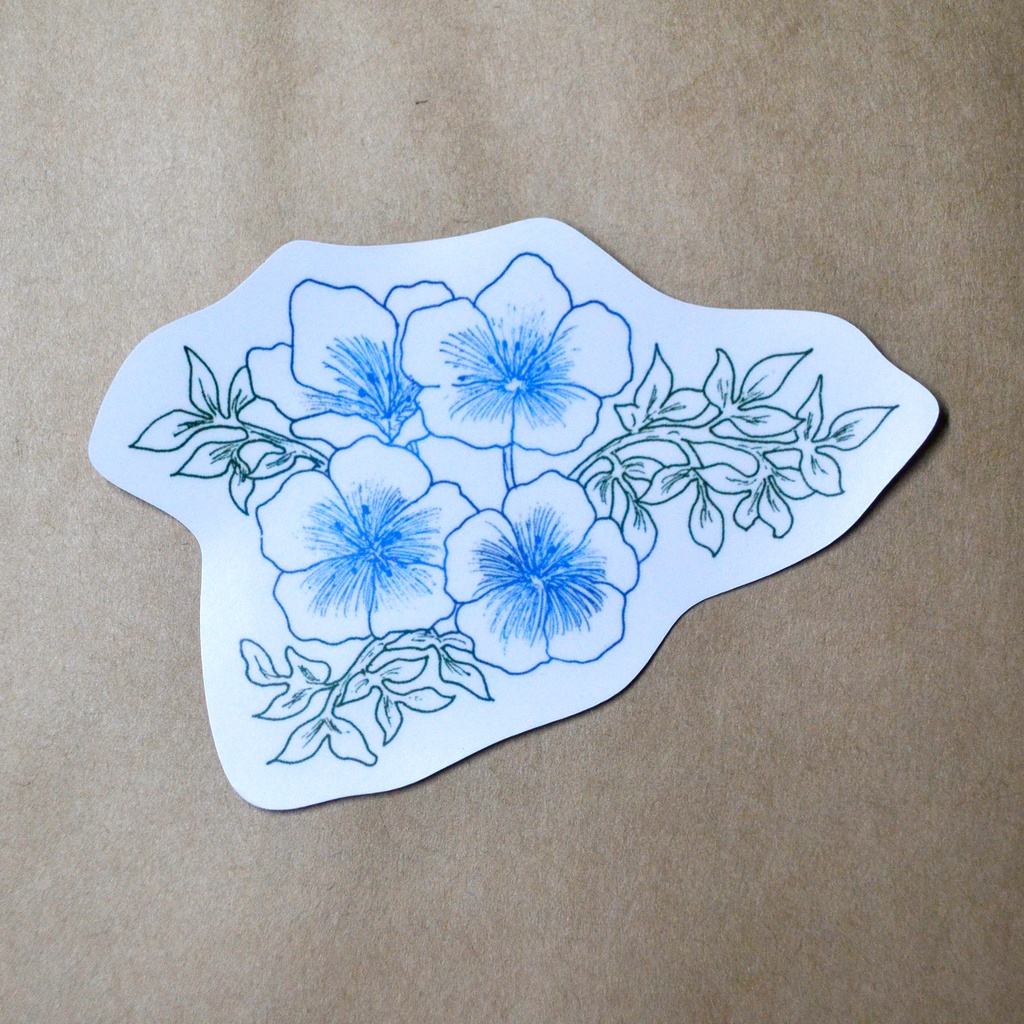 植物ステッカー　ver.瑠璃唐草