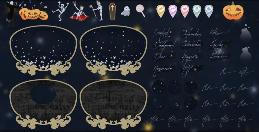 【無料52種~】ハロウィンと魔法の夜のお部屋セット【APNG素材あり】