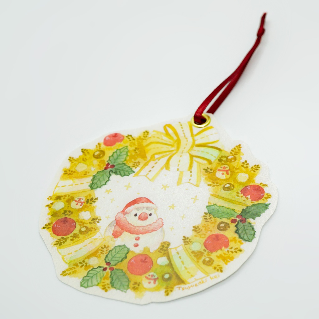 文鳥のクリスマスカード