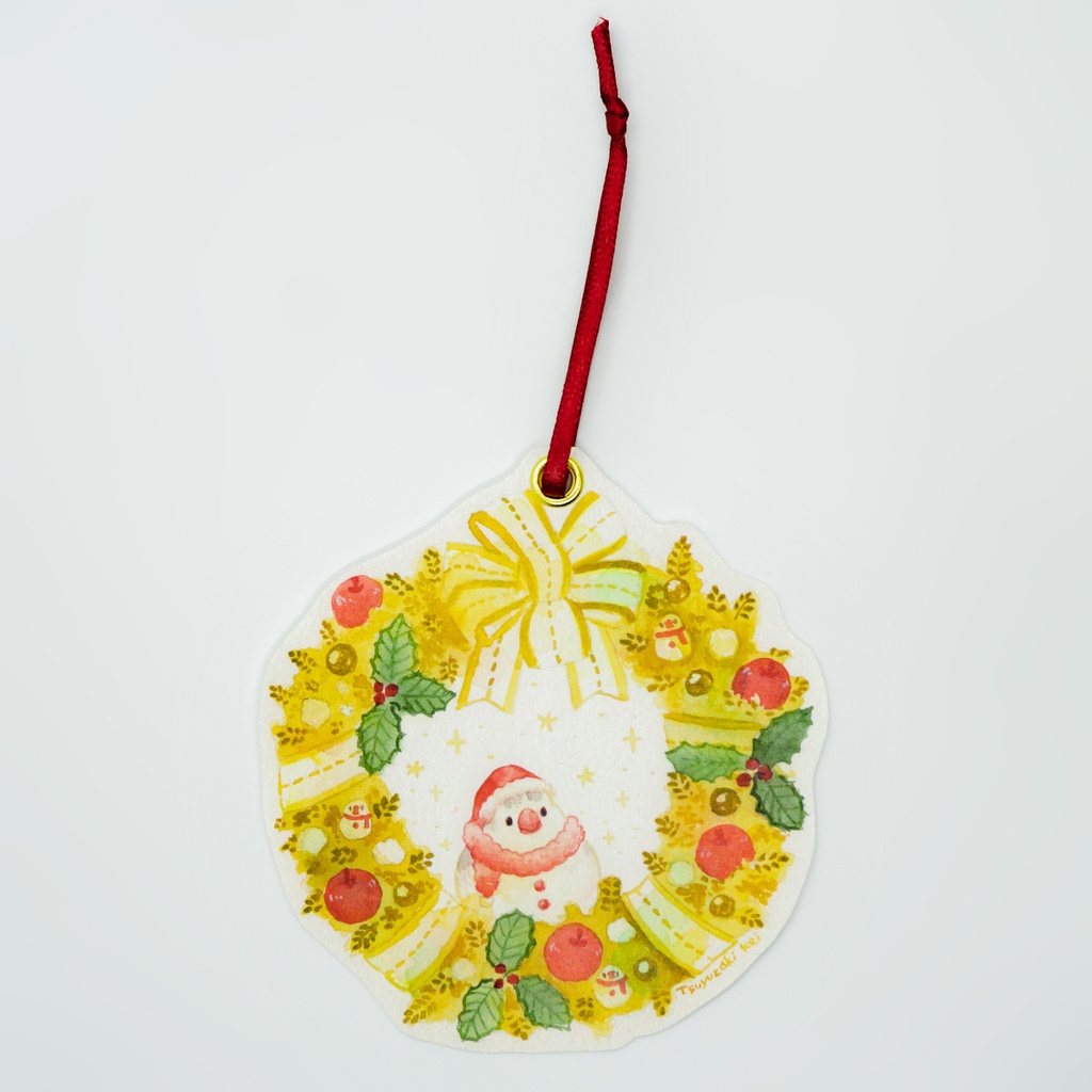 文鳥のクリスマスカード