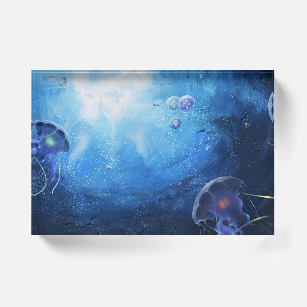 アクリルブロック 風景イラスト【海の月】