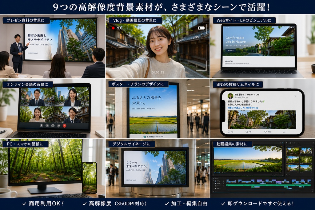春の快晴の空|爽やかな横型背景素材集【商用利用OK】