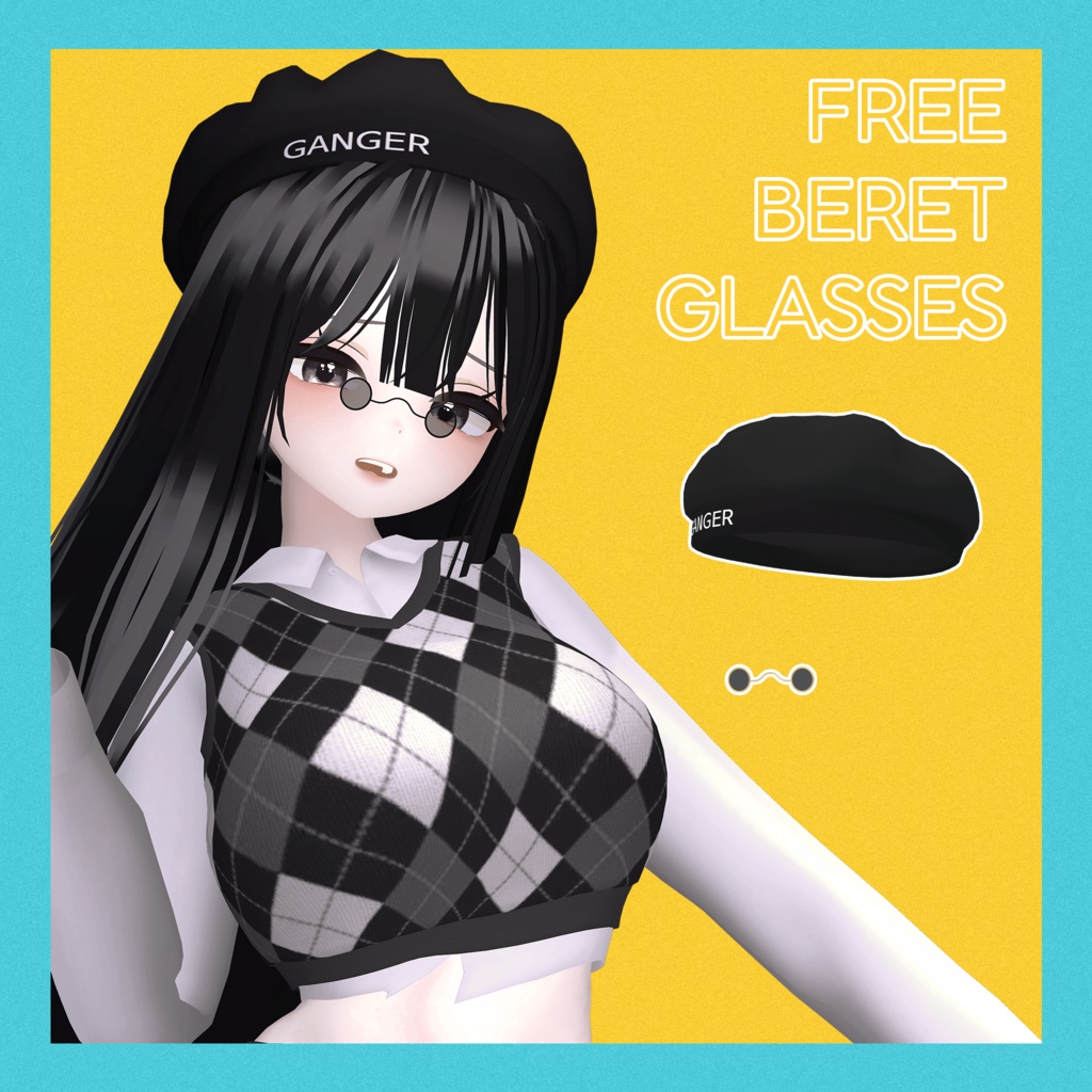 【無料/Free】ベレー帽, 眼鏡 / Beret, Glasses