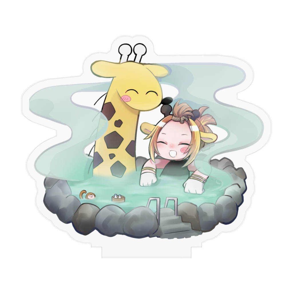 にこにこきりんと温泉 アクリルスタンド