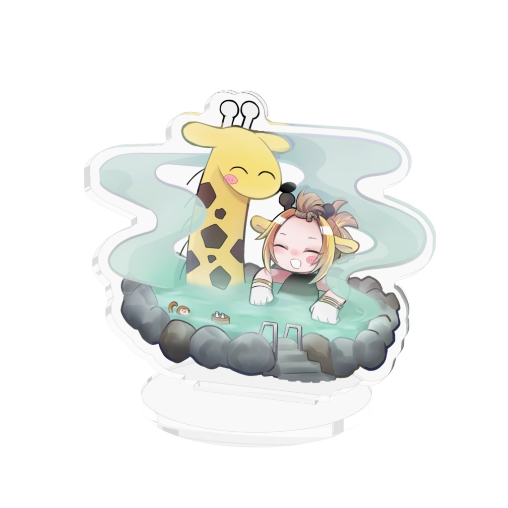 にこにこきりんと温泉　アクリルスタンド