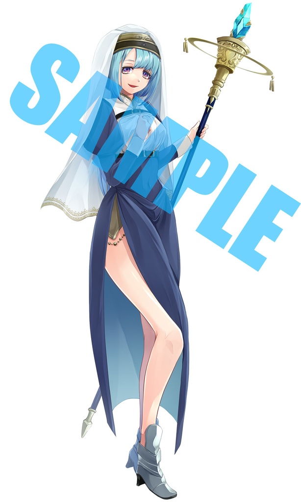 【ゲーム/TRPG/立ち絵】青系ファンタジーキャラクターセット