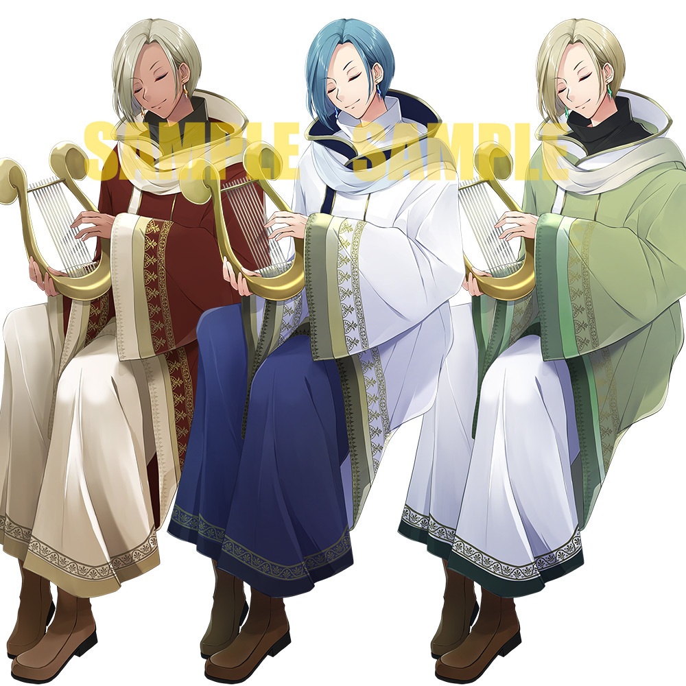 【ゲーム/TRPG/立ち絵】吟遊詩人の青年(閉じ目)/ファンタジー風【商用利用可】