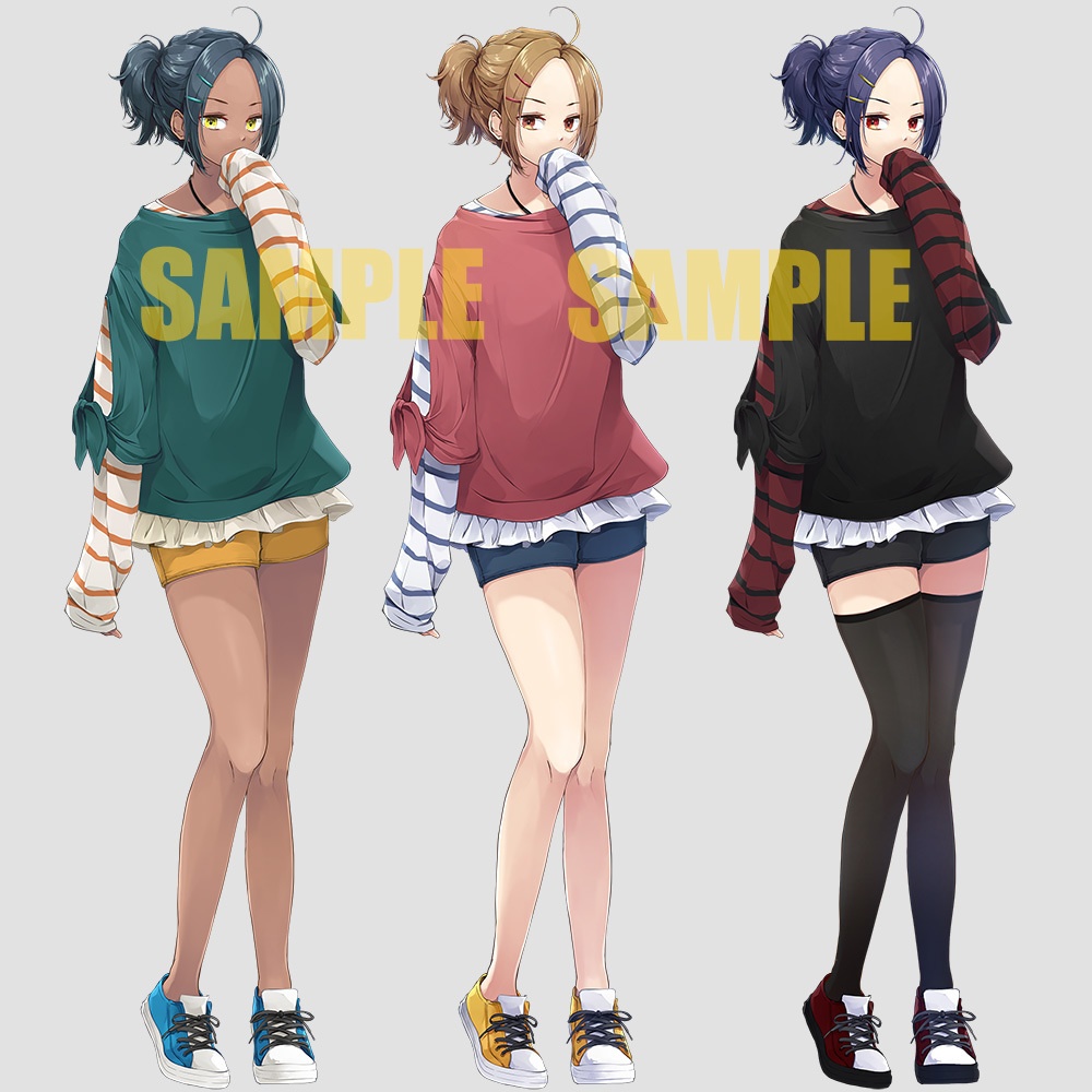 【ゲーム/TRPG/立ち絵】ボーダーT女子/女の子/女性/一般人【商用利用可】