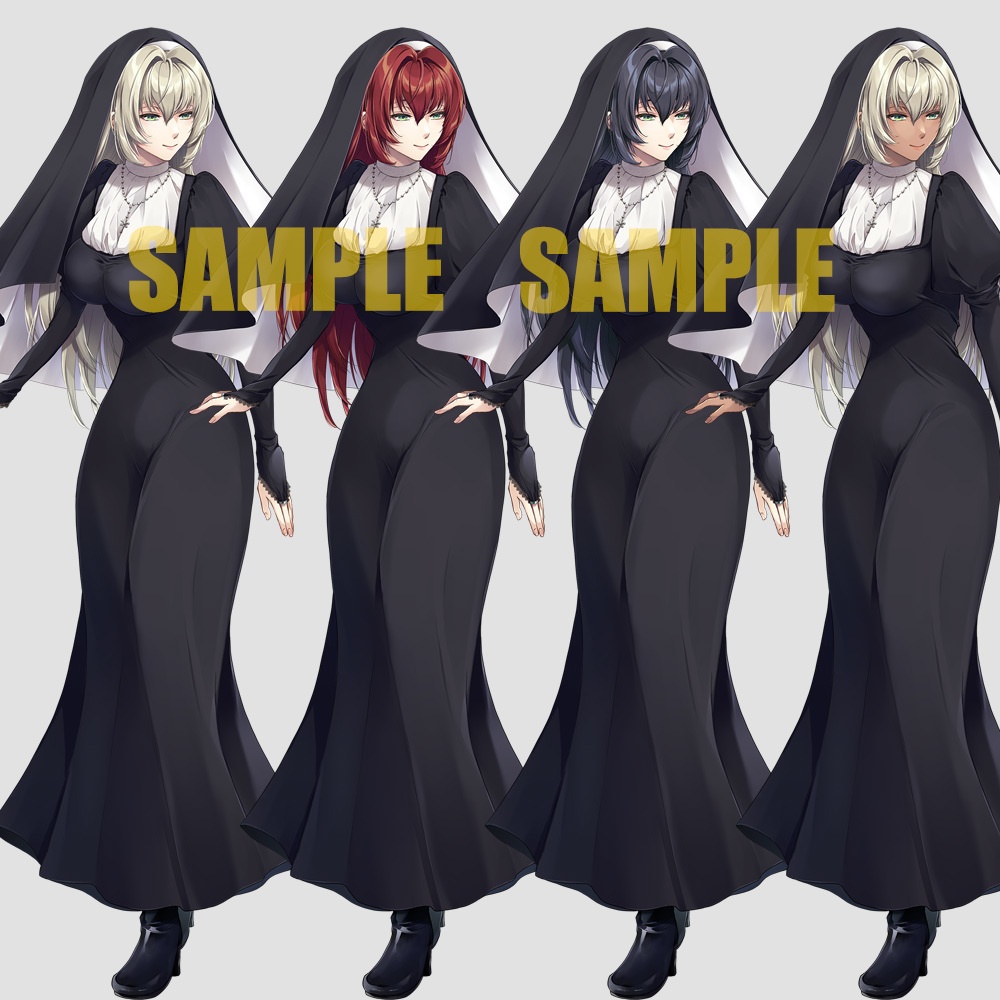 【ゲーム/TRPG/立ち絵】シスター風女性/現代/ファンタジー【商用利用可】