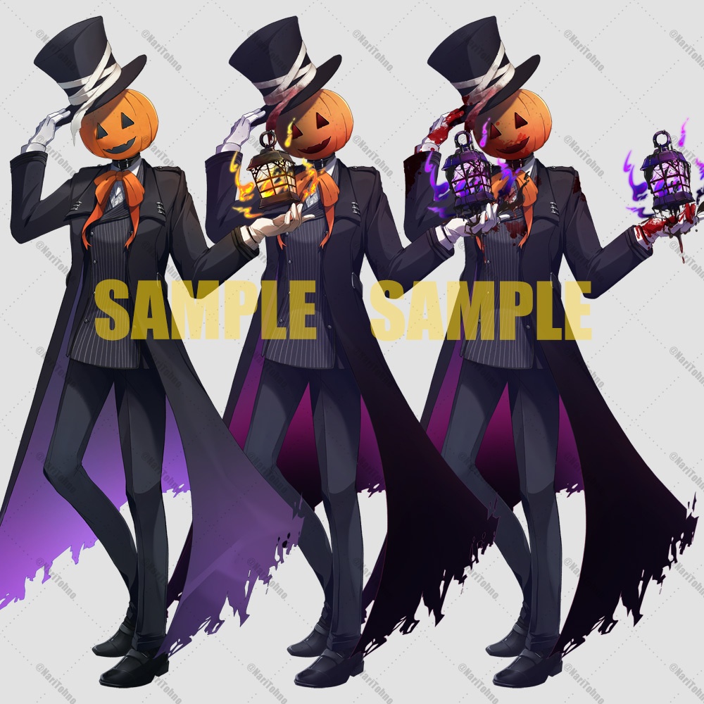 【ゲーム/TRPG/立ち絵】ジャック・オー・ランタン/ハロウィン/ホラー/かぼちゃ/カボチャ頭【商用利用可】