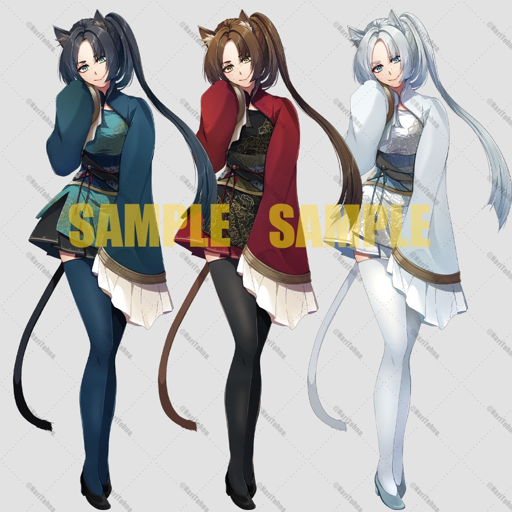 【ゲーム/TRPG/立ち絵】中華風少女/猫耳/化け猫差分【商用利用可】