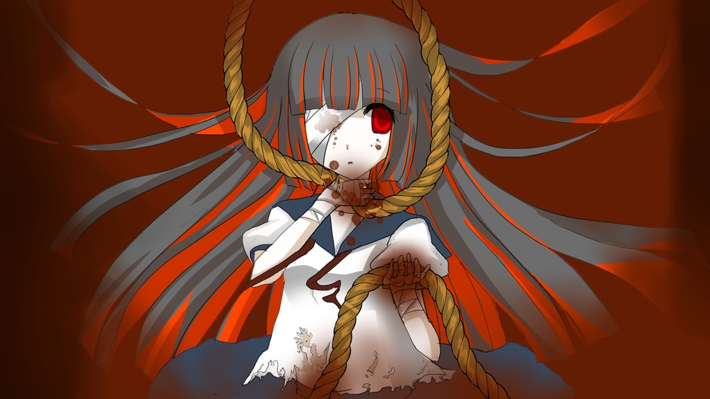 首吊り少女アクリルブロック