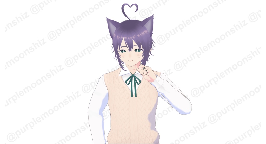 PREMADE Catboy Male Vtuber 3D Model Ready For Use (customizable)