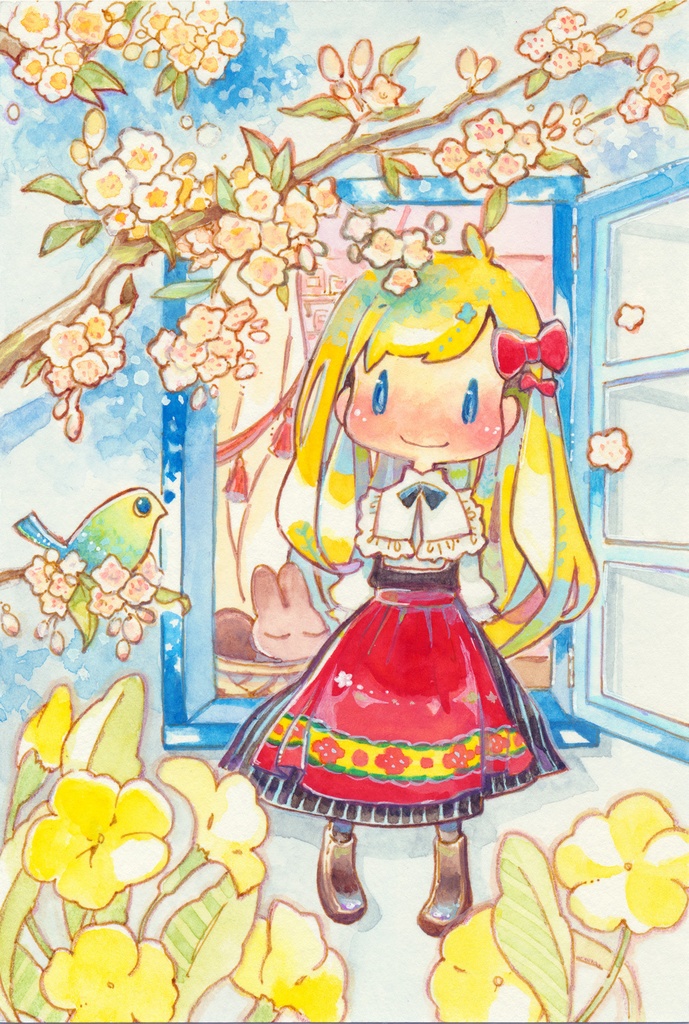 【イラスト原画】ひなたぼっこ