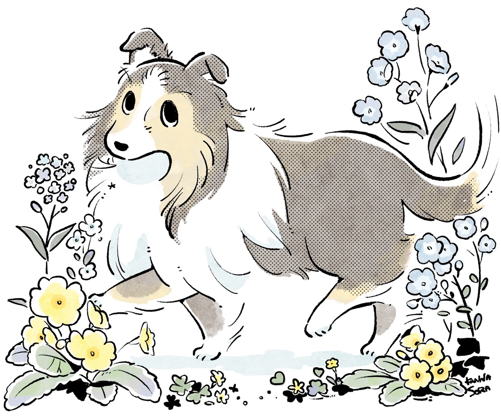 シェルティトートバッグ(おさんぽ)