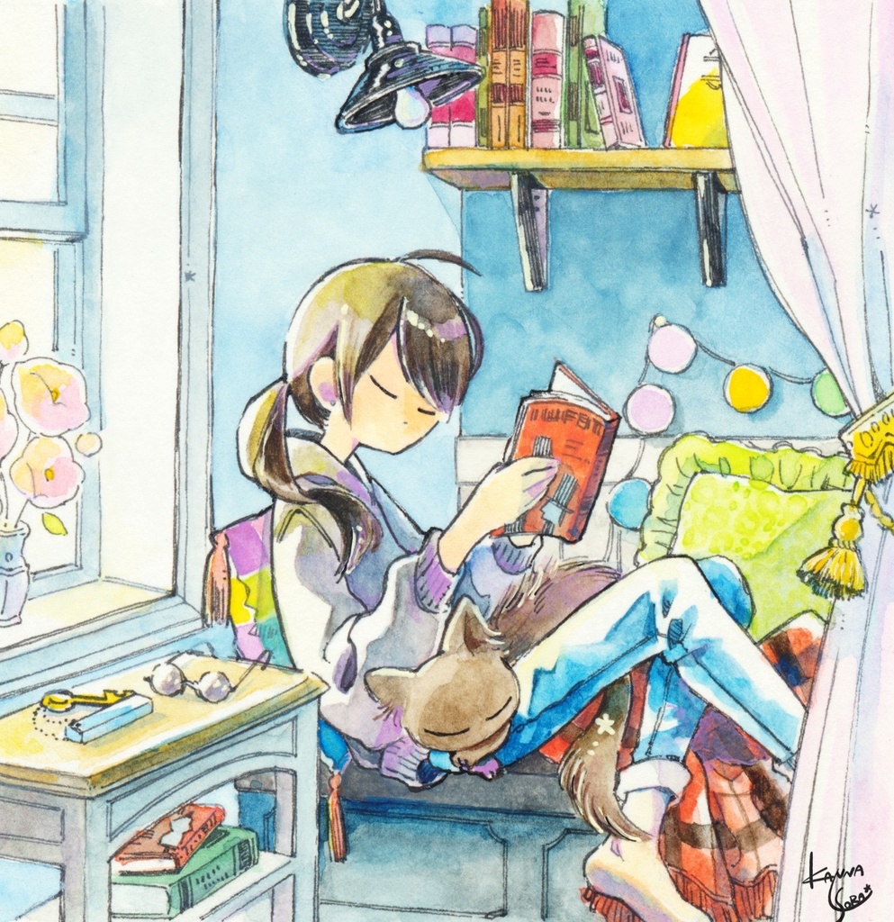 【イラスト原画】こもり読書