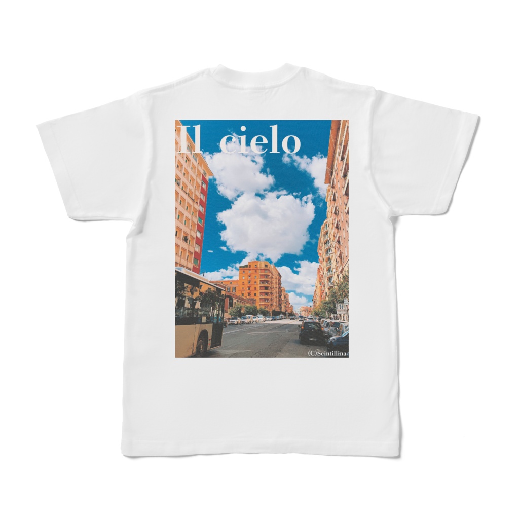 Tシャツ Il cielo−空(バックプリント/ホワイト)
