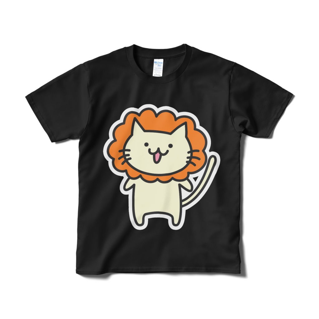 獅子Tシャツ(前面プリント/ブラック)