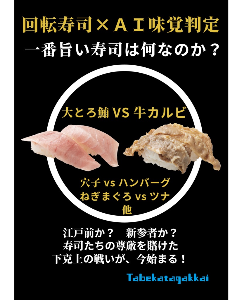 回転寿司 X AI味覚判定 一番旨い寿司は何なのか？
