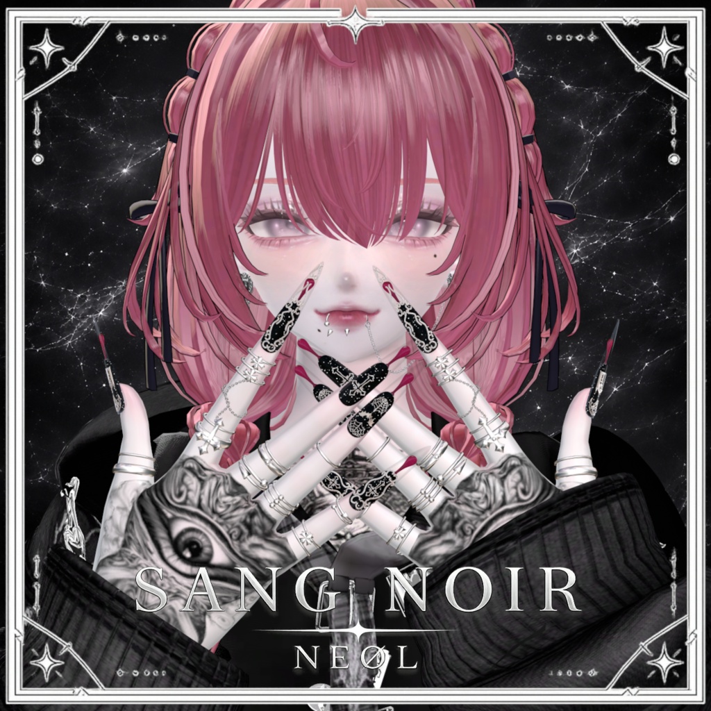【15アバター対応】液体が揺れてボディが光るネイル！「Nail SANG NOIR」