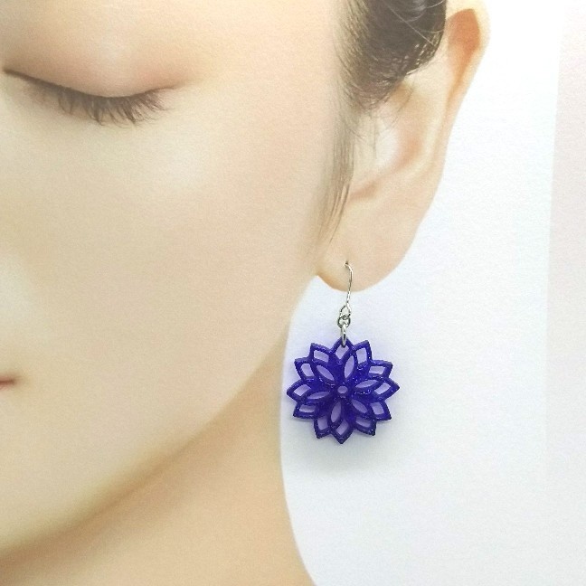 フラワーモチーフピアス【シルバー】【押し色ざんまいシリーズ】【片耳用】