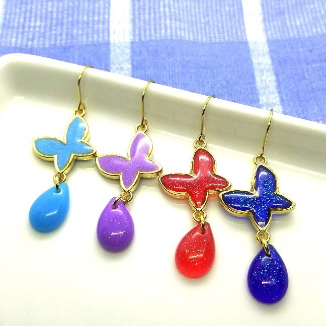 ゆらゆら揺れる♡蝶ピアス【片耳用】