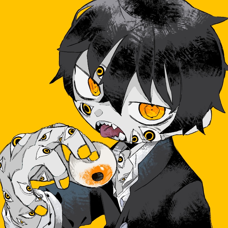 某グミを食べる百目君