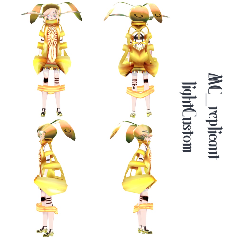 【VRoid VRM 3Dモデル】MC_replicant 月縫兎翅(moonlight feather rabbit)