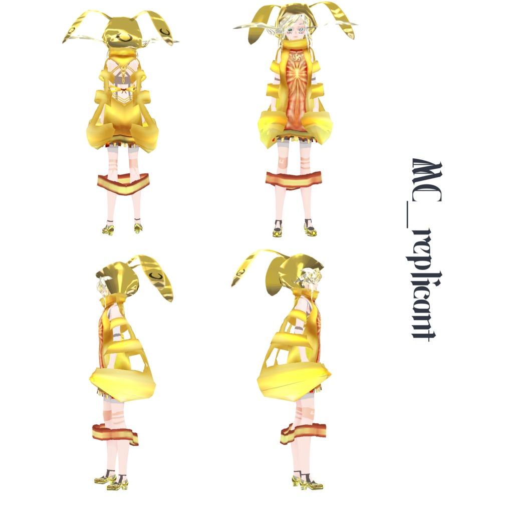 【VRoid VRM 3Dモデル】MC_replicant 月縫兎翅(moonlight feather rabbit)